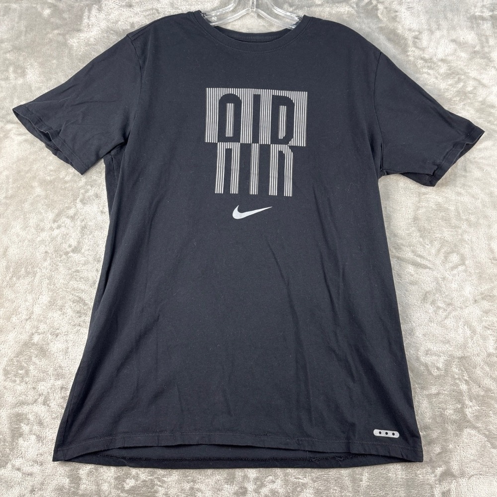 Nike T-Shirt Mens Large Athletic Cut Black Air Graphic Swoosh EUC
